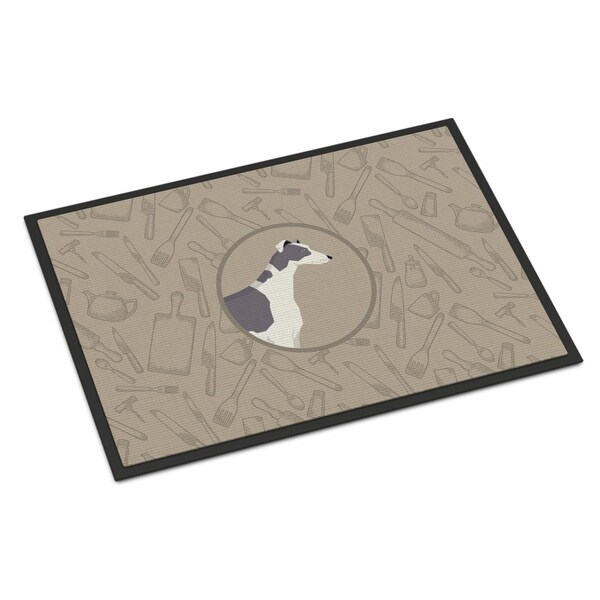 Carolines Treasures 24 x 36 in. Greyhound in the Kitchen Indoor or Outdoor Mat CK2190JMAT - main